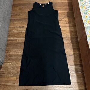 100% SILK VINTAGE Tommy Bahama Black Sleeveless Maxi Dress